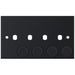 Selectric 5M Matt Black 2 Gang Quad Aperture Dimmer Plate with Matching Knobs
