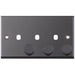 Selectric 7M-Pro Black Nickel 2 Gang Triple Aperture Dimmer Plate with Matching Knobs