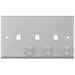 Selectric 7M-Pro Satin Chrome 2 Gang Triple Aperture Dimmer Plate with Matching Knobs