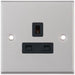 Selectric 7M-Pro Satin Chrome 1 Gang 13A Unswitched Socket with Black Insert