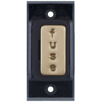 Selectric GRID360 Satin Brass 13A Fused Connection Unit Module with Black Insert