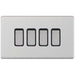 Selectric 5M-Plus Satin Chrome 4 Gang 10A 2 Way Switch with Black Insert