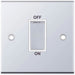 Selectric 5M Polished Chrome 1 Gang 45A DP Switch with White Insert