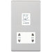 Selectric 5M-Plus Satin Chrome 115/230V Dual Voltage Shaver Socket with White Insert