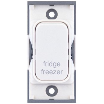Selectric GRID360 White 20A DP Switch Module Marked ‘fridge freezer’ with White Insert