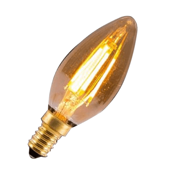 Bell 60809 3.3W LED Vintage Candle - SES, Amber, 2200K 365lm