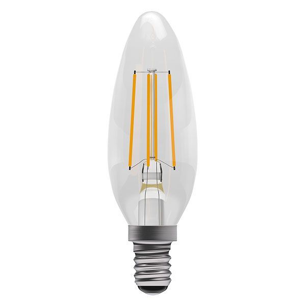 Bell 60720 3.3W LED Filament Clear Candle Dimmable - SES, 2700K 470lm