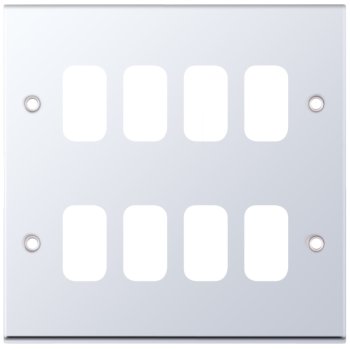 Selectric 7M-Pro GRID360 Polished Chrome 8 Gang Faceplate