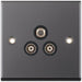 Selectric 7M-Pro Black Nickel Triplex SAT/TV/FM Socket with Black Insert