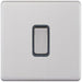 Selectric 5M-Plus Screwless Satin Chrome 1 Gang 10A 2 Way Switch with Grey Insert