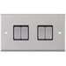 Selectric 7M-Pro Satin Chrome 4 Gang 10A 2 Way Switch with Black Insert
