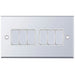 Selectric 7M-Pro Polished Chrome 6 Gang 10A 2 Way Switch with White Insert