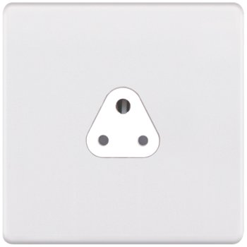 Selectric 5M-Plus Matt White 1 Gang 2A Round Pin Socket with White Insert