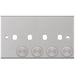 Selectric 5M Satin Chrome 2 Gang Quad Aperture Dimmer Plate with Matching Knobs