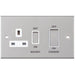 Selectric 5M Satin Chrome 45A DP Switch and 13A Switched Socket with White Insert