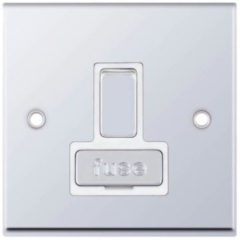 Selectric 7M-Pro Polished Chrome 13A DP Switched Fused Connection Unit with White Insert