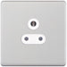 Selectric 5M-Plus Satin Chrome 1 Gang 5A Round Pin Socket with White Insert