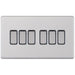 Selectric 5M-Plus Screwless Satin Chrome 6 Gang 10A 2 Way Switch with Grey Insert