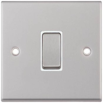 Selectric 7M-Pro Satin Chrome 1 Gang 10A Intermediate Switch with White Insert