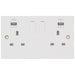 Selectric Square 2 Gang 13A Switched Socket with USB Outlet