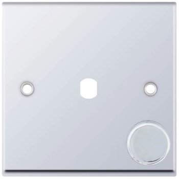 Selectric 7M-Pro Polished Chrome 1 Gang Single Aperture Dimmer Plate with Matching Knob