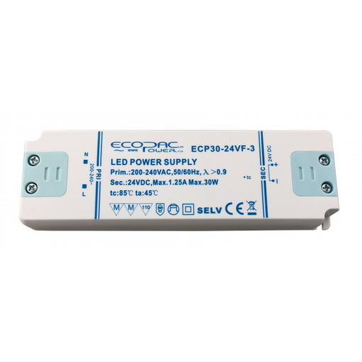 ECP30-24VF-3 - Ecopac Constant Voltage LED Driver ECP30-24VF-3 30W 24V LED Driver Easy Control Gear - Easy Control Gear