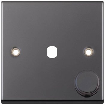Selectric 7M-Pro Black Nickel 1 Gang Single Aperture Dimmer Plate with Matching Knob