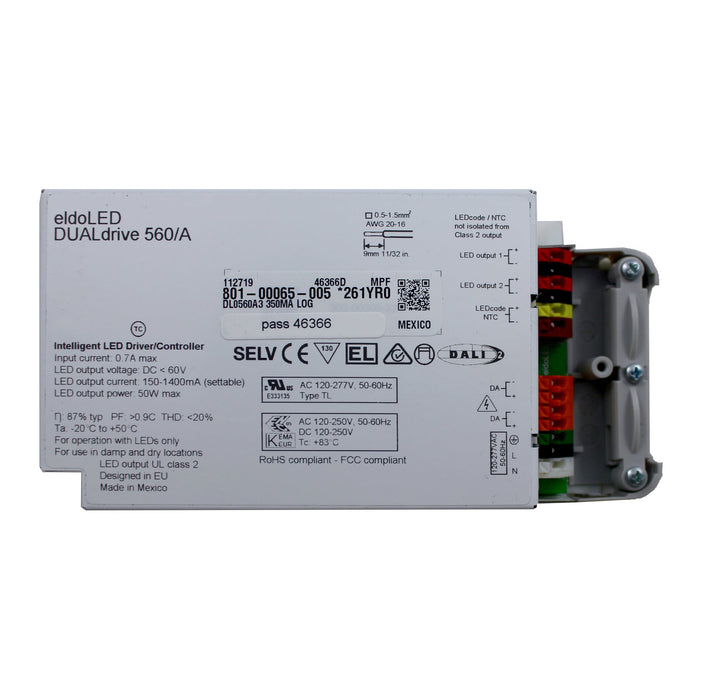 eldoLED DUALdrive 560/A3 - 50w DALI dimmable constant current LED driver with configuration