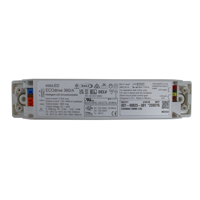 eldoLED ECOdrive 360/A6 - 30w DALI dimmable constant current LED driver with configuration