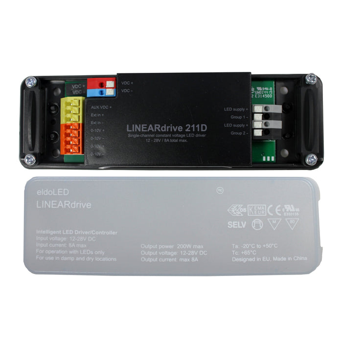 eldoLED LINEARdrive 211D – 8A (12/24v) 0-10v dimmable constant voltage LED driver