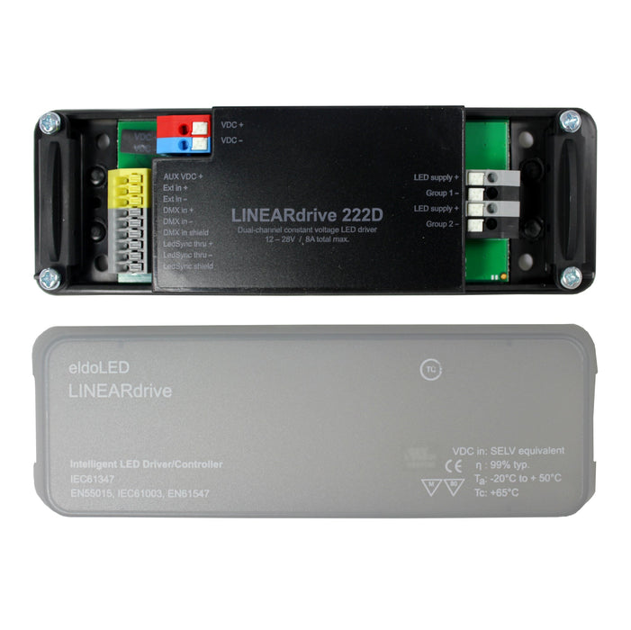 eldoLED LINEARdrive 222D – 8A (12/24v) DMX dimmable constant voltage LED driver