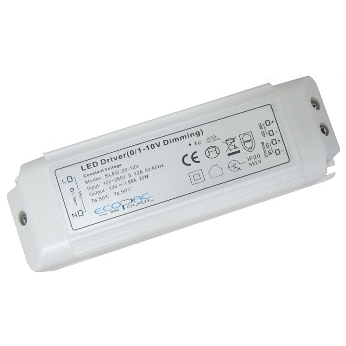 ELED-20-48V - Ecopac Dimmable LED Driver ELED-20-48V 20w 48V LED Driver Easy Control Gear - Easy Control Gear