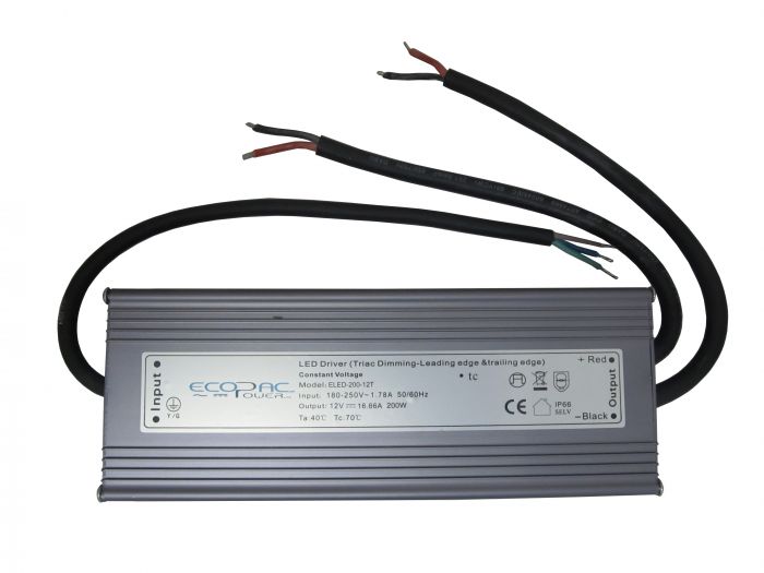 ELED-200P-12T - Ecopac Constant Voltage Triac Dimmable LED Driver ELED-200-12T 200W 12V LED Driver Ecopac Power - Easy Control Gear