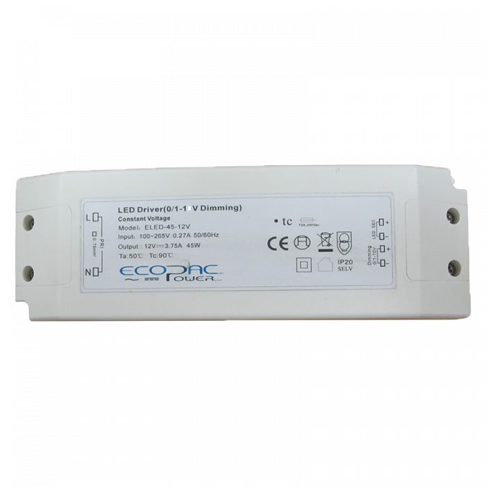 ELED-45-24V - Ecopac Dimmable LED Driver ELED-45-24V 45w 24V LED Driver Easy Control Gear - Easy Control Gear