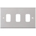 Selectric 5M GRID360 Satin Chrome 3 Gang Faceplate