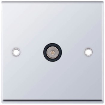 Selectric 7M-Pro Polished Chrome 1 Gang TV Socket with Black Insert