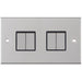 Selectric 5M Satin Chrome 4 Gang 10A 2 Way Switch with Black Insert