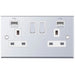 Selectric 7M-Pro Polished Chrome 2 Gang 13A Switched Socket with USB Outlet and White Insert