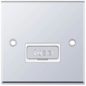 Selectric 7M-Pro Polished Chrome 13A Fused Connection Unit with White Insert