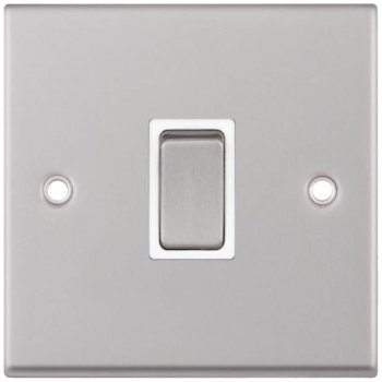 Selectric 7M-Pro Satin Chrome 1 Gang 20A DP Switch with White Insert