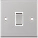 Selectric 7M-Pro Satin Chrome 1 Gang 20A DP Switch with White Insert