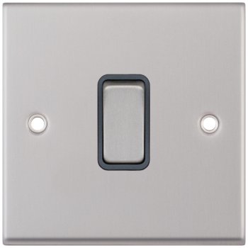 Selectric 7M-Pro Satin Chrome 1 Gang 10A Intermediate Switch with Grey Insert