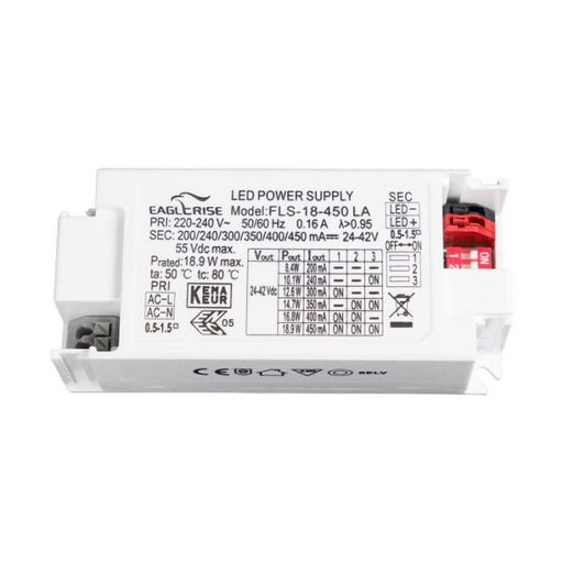 FLS-18-450 LA - Eaglerise FLS-18-450 LA Constant Current LED Driver 18W 200-450mA LED Driver Easy Control Gear - Easy Control Gear