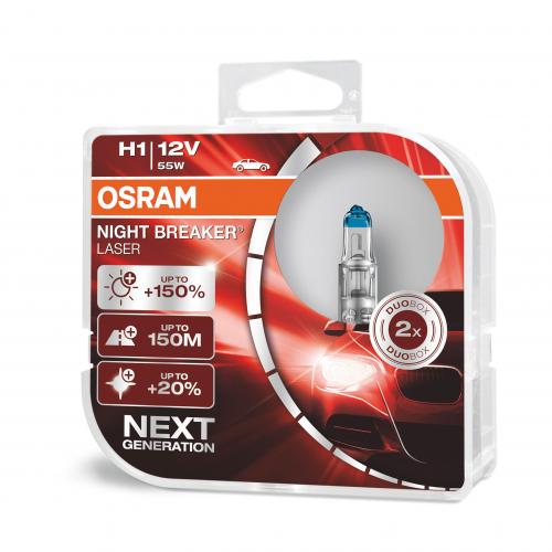 Osram 64150NL-HCB   P14.5s   H1 (448) 55W 2 Halogen Bulbs