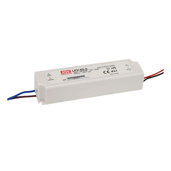 LPV-60-5 - Mean Well LED Driver LPV-60-5  40W 5V LED Driver Meanwell - Easy Control Gear