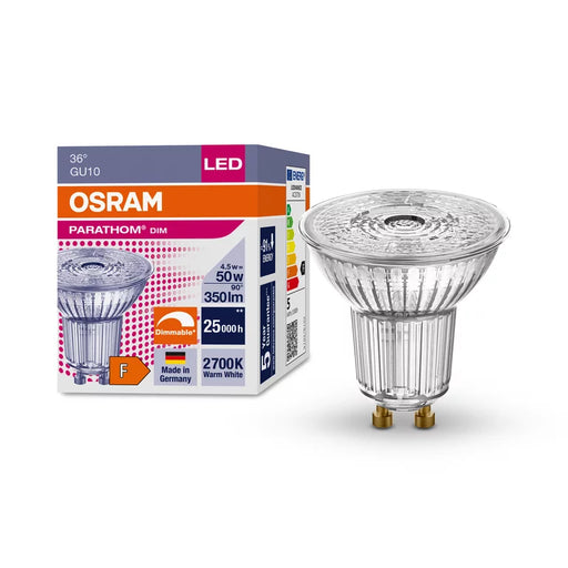 P PAR 16 50 36 ° 4.5 W/2700K/3000K/4000K GU10 Osram/Ledvance Dimmable LED GU10 Bulbs LEDVANCE/OSRAM - Easy Control Gear