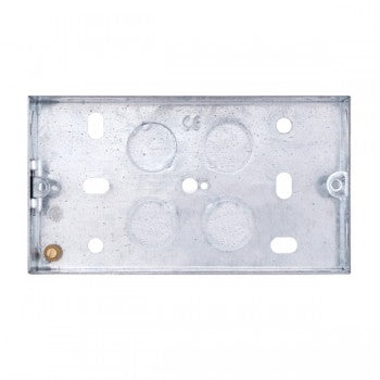 Selectric Square 2 Gang 35mm Galvanised Steel Back Box