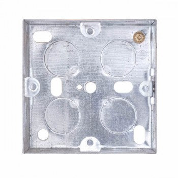 Selectric Square 1 Gang 47mm Galvanised Steel Back Box
