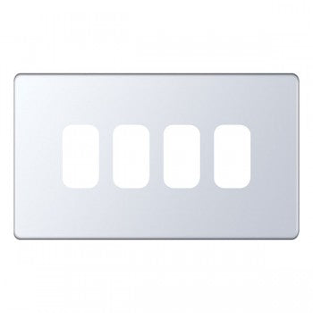Selectric 5M-Plus GRID360 Polished Chrome 4 Gang Faceplate