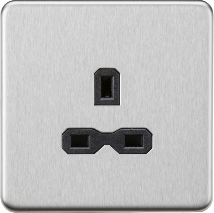 Knightsbridge SFR7000UBC 13A 1G Unswitched socket - Brushed Chrome with black insert